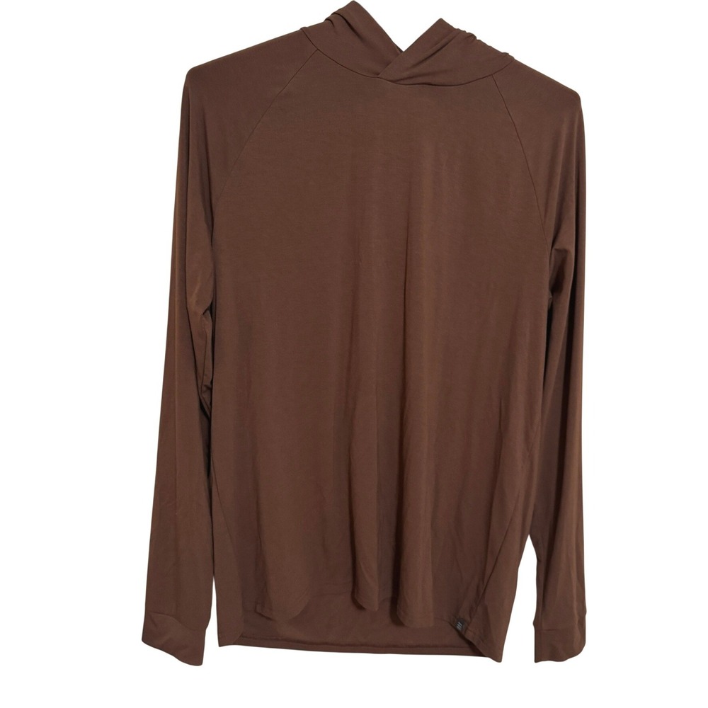 Free Fly Long Sleeve Hoodie Shirt Mens XL Brown Bamboo Fiber Blend Athletic Brow